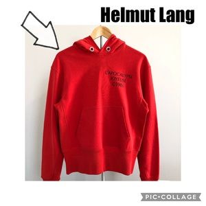 100% AUTH ❤️ HELMUT Lang || Red Logo Hack Generic Hoodie